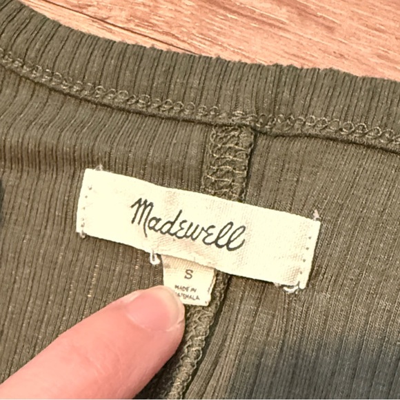 Three Madewell Ribbed Tank Tops - Olive, Navy, White - Picture 4 of 4